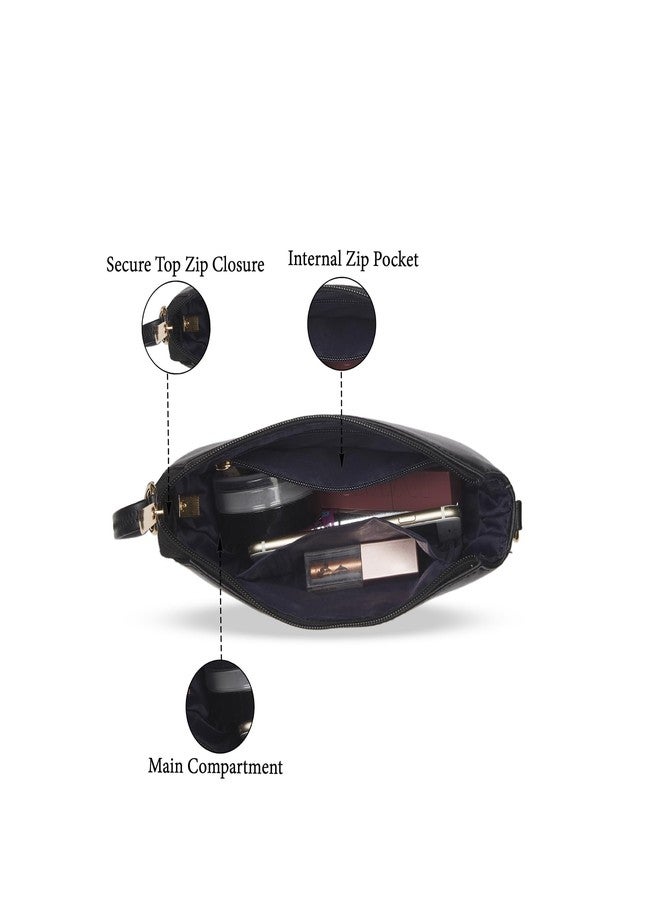 كابريس حقيبة كتف متوسطة الحجم من كابريس بليث للنساء، مزودة بحزام قابل للتعديل وسحاب إغلاق لراحة الارتداء | حقيبة يد متعددة الاستخدامات للاستخدام اليومي والسفر والمناسبات الخاصة (أسود) - Image 4